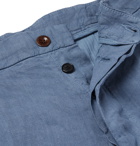 Altea - Embroidered Linen Shorts - Blue