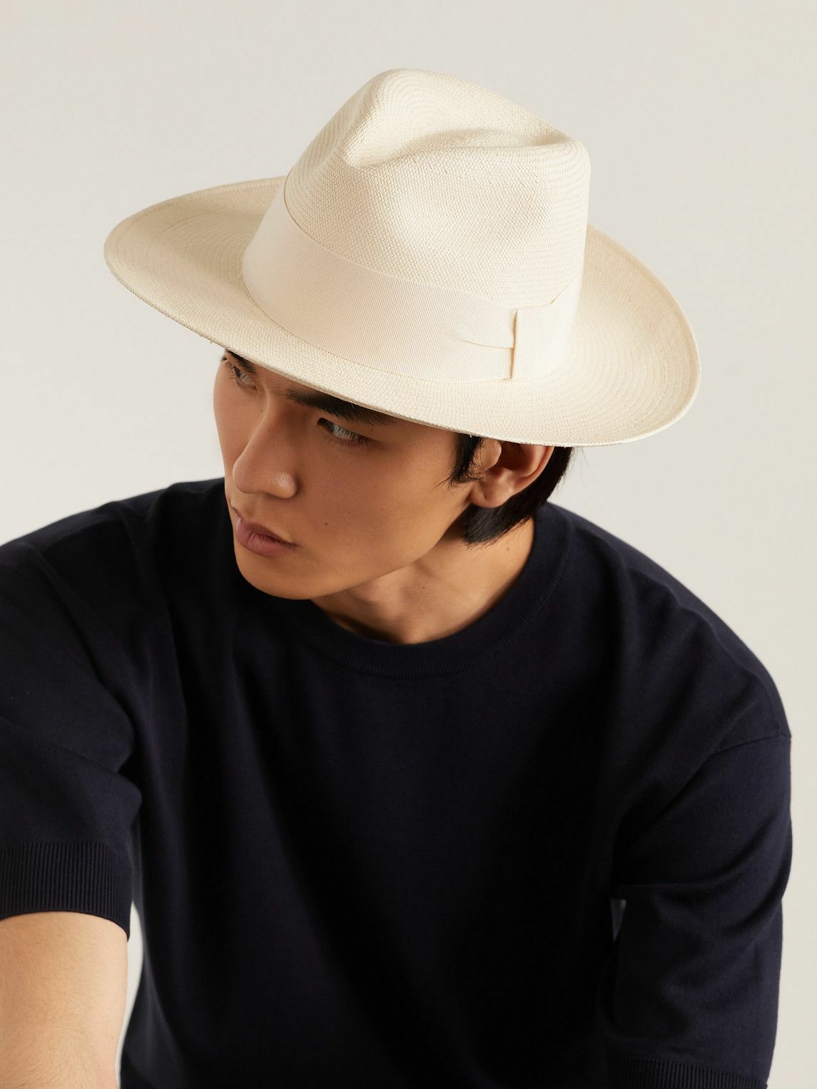 Frescobol Carioca - Rafael Grosgrain-Trimmed Straw Panama Hat - White