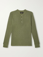 RRL - Waffle-Knit Cotton-Jersey Henley T-Shirt - Green