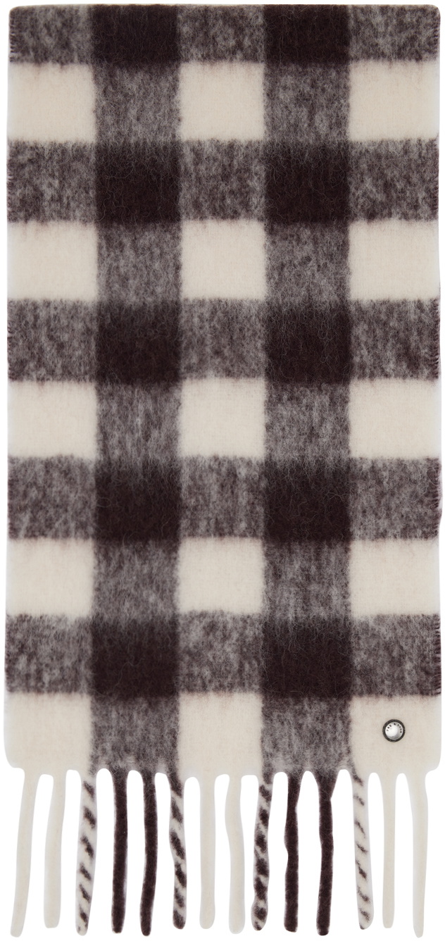 rag & bone White & Brown Shire Buffalo Scarf
