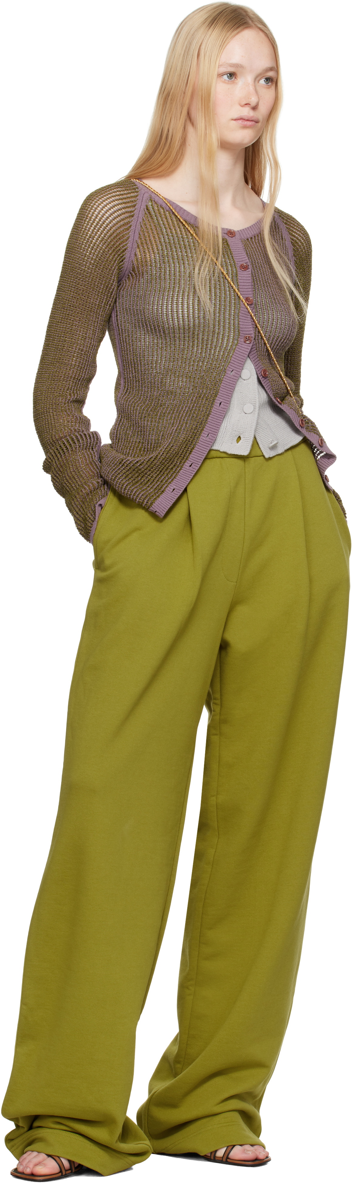 Dries Van Noten Green Straight Sweatpants
