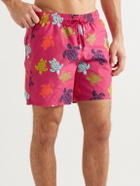 Vilebrequin - Moorea Mid-Length Printed Recycled Swim Shorts - Red
