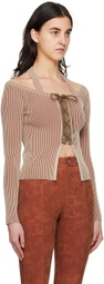 Andersson Bell Beige Lace-Up Top