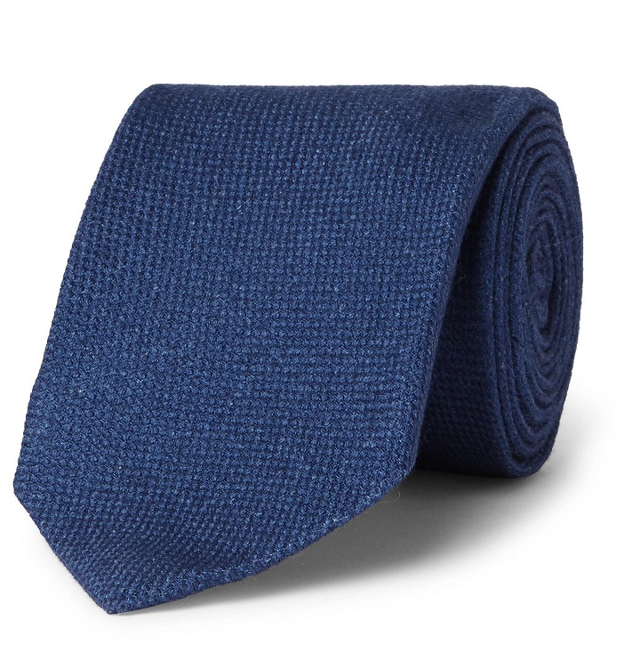 Photo: Kingsman - Drake's 9cm Wool, Silk and Cashmere-Blend Tie - Blue