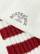 Rostersox - Metallic Striped Ribbed Cotton-Blend Socks