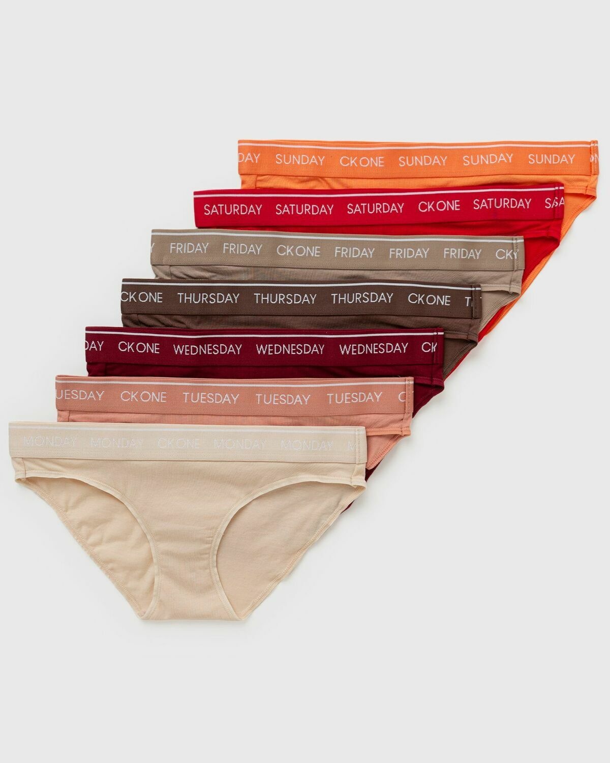 Calvin Klein Womens CK One Days Of The Week 7-Pack Thong Grey