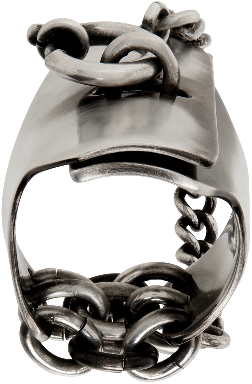 Ann Demeulemeester Silver Locking Martine Ring Ann Demeulemeester