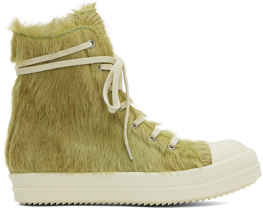 Rick Owens Green Leather Sneakers Rick Owens