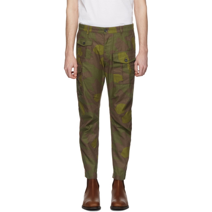 Photo: Dsquared2 Green and Brown Camo Sexy Cargo Pants