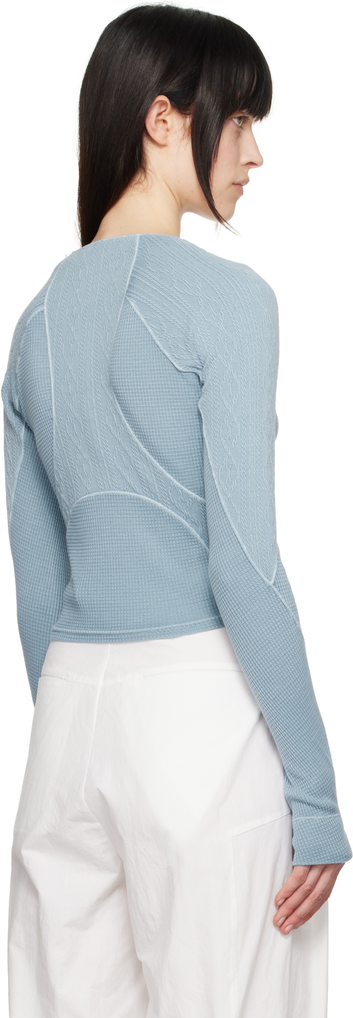 HYEIN SEO Blue Half-Zip Raglan T-shirt