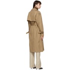 Victoria Beckham Beige Fitted Trench Coat