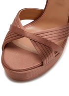 Aquazzura Sundance 140 Satin Platform Sandals Brown