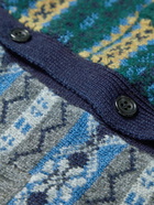 Beams Plus - Wool-Blend Jacquard Sweater Vest - Blue