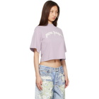 Palm Angels Purple Dripping Curved Logo Boxy T-shirt