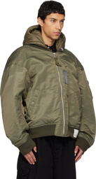 Maison MIHARA YASUHIRO Green Extended Placket Hood Flight Jacket