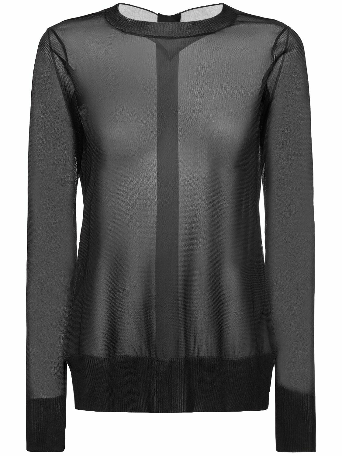 YOHJI YAMAMOTO - Back Button Mesh Long Sleeve Top Yohji Yamamoto