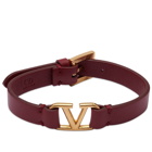 Valentino Men's V Logo Bracelet in Ruby