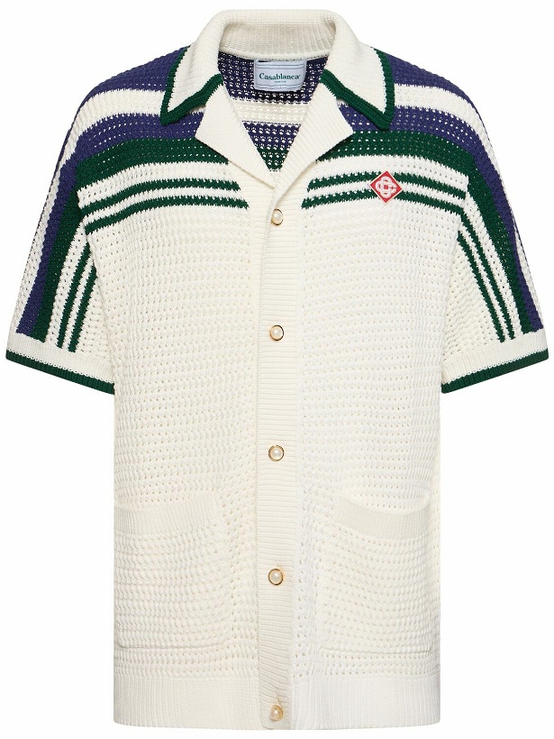 Photo: CASABLANCA - Tennis Cotton Crochet S/s Shirt