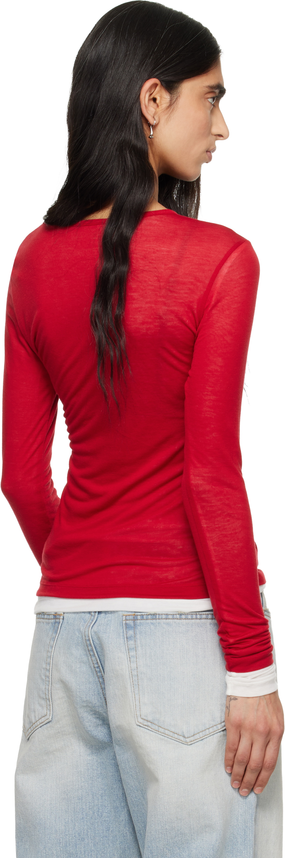 TONYWACK Red Layered Long Sleeve T-shirt
