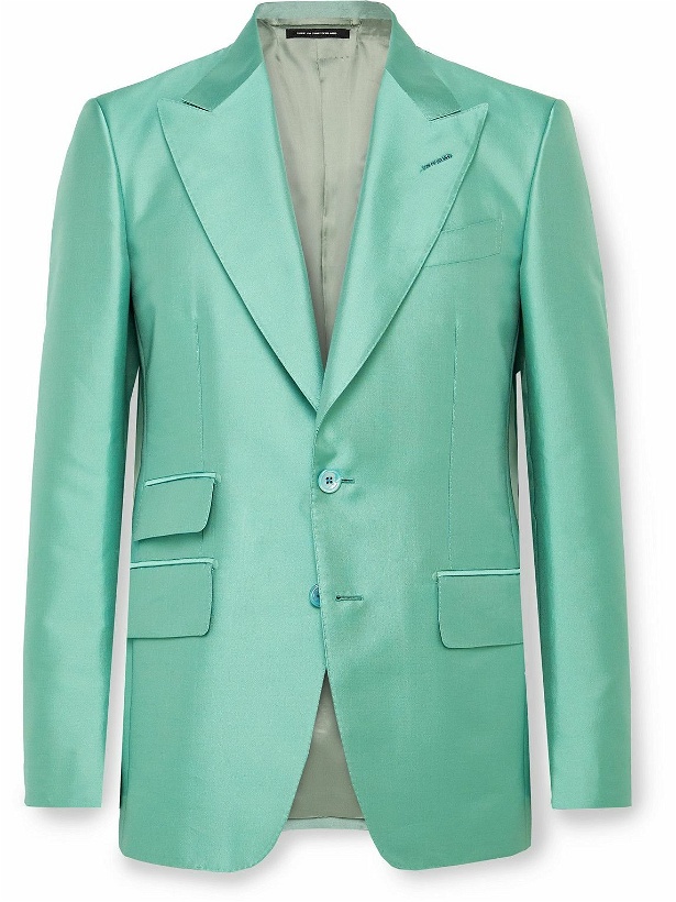 Photo: TOM FORD - Slim-Fit Satin-Twill Suit Jacket - Green