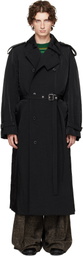 JW Anderson Black Double-Breasted Trench Coat