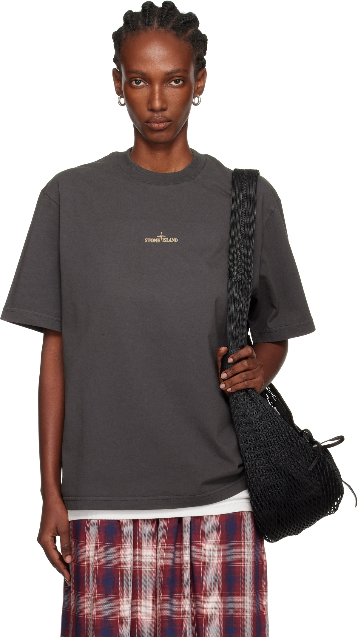 Stone Island Gray 2100037 Combed Organic Cotton Jersey T-shirt
