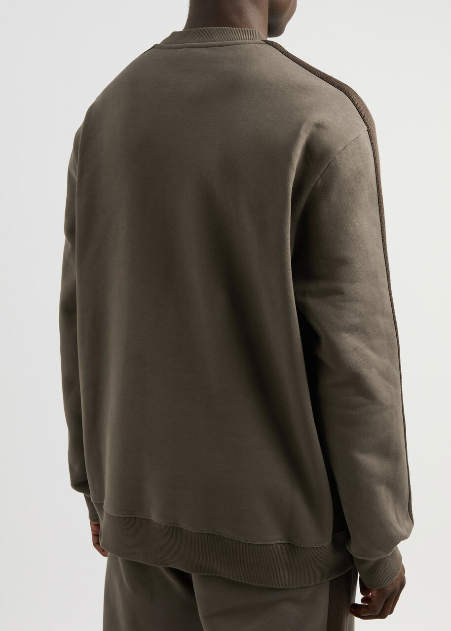 Lanvin Logo-embroidered Cotton Sweatshirt Brown