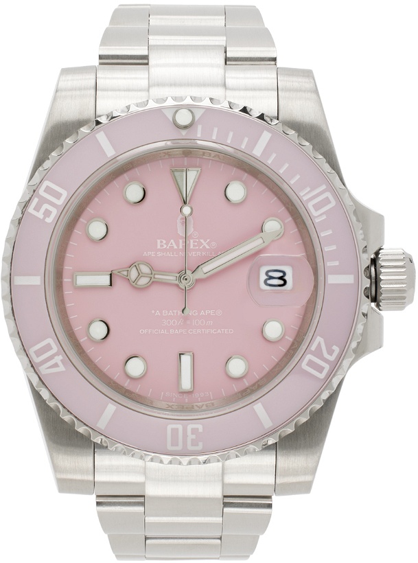 Photo: BAPE Silver & Pink Classic Type 1 Watch