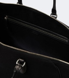 The Row Timo leather-trimmed canvas tote bag