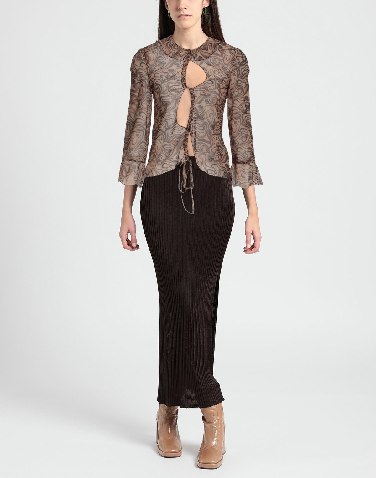 Avavav Womens Top Khaki