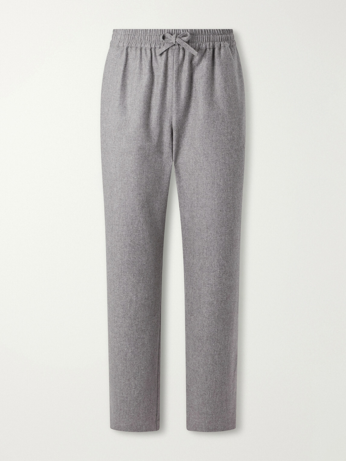 De Bonne Facture - Tapered Virgin Wool Drawstring Trousers - Gray