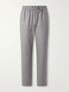 De Bonne Facture - Tapered Virgin Wool Drawstring Trousers - Gray