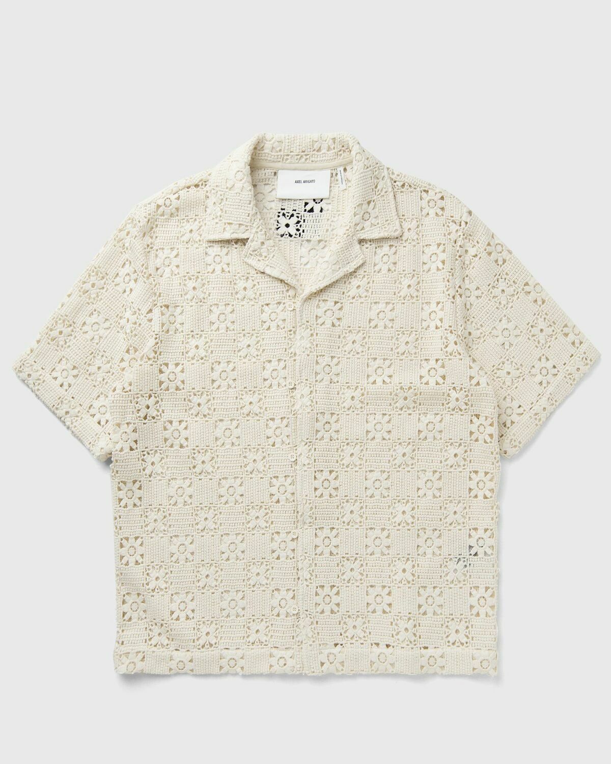 Axel Arigato Eren Crochet Shirt Beige Mens Shortsleefe