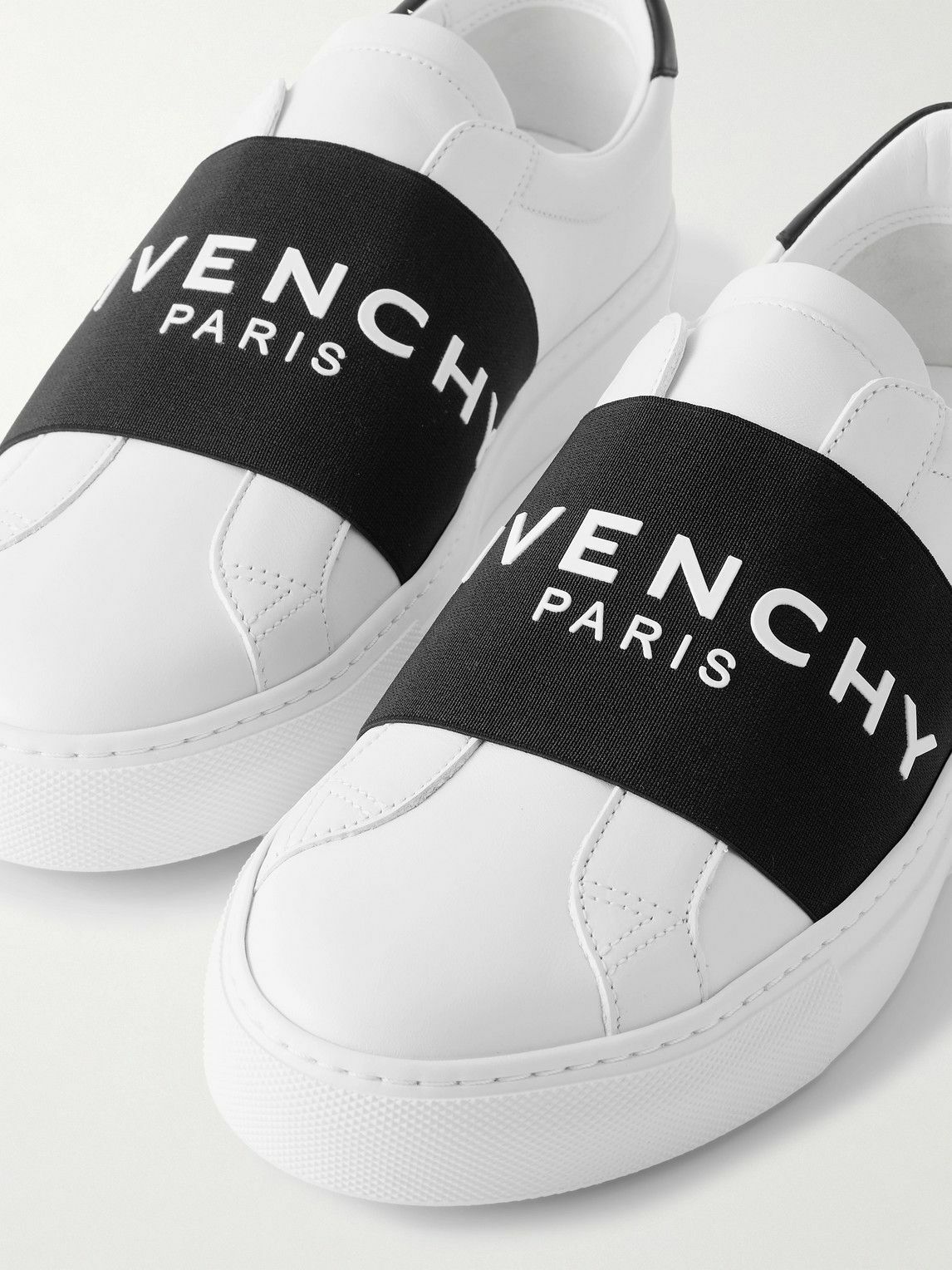 Givenchy - Urban Street Logo-Appliquéd Webbing-Trimmed Leather Slip-On Sneakers - White