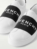 Givenchy - Urban Street Logo-Appliquéd Webbing-Trimmed Leather Slip-On Sneakers - White