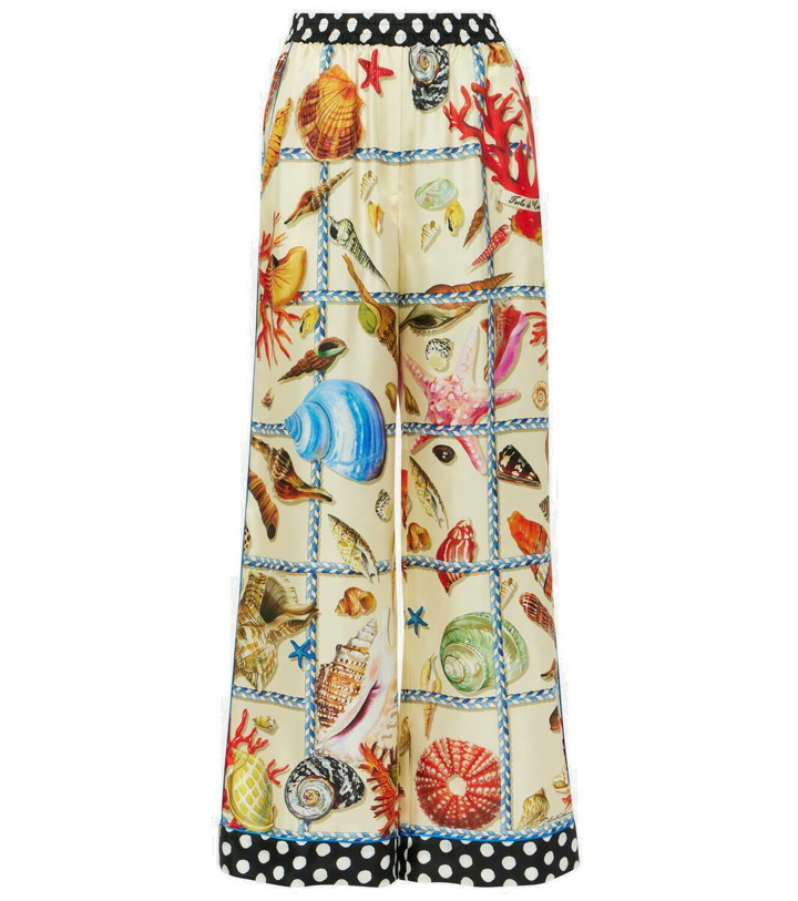 Photo: Dolce&Gabbana Capri printed silk satin palazzo pants