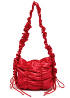 Damson Madder Ruched Satin Shoulder bag - Red - One Size