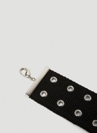 Logo Pendant Choker Necklace in Black