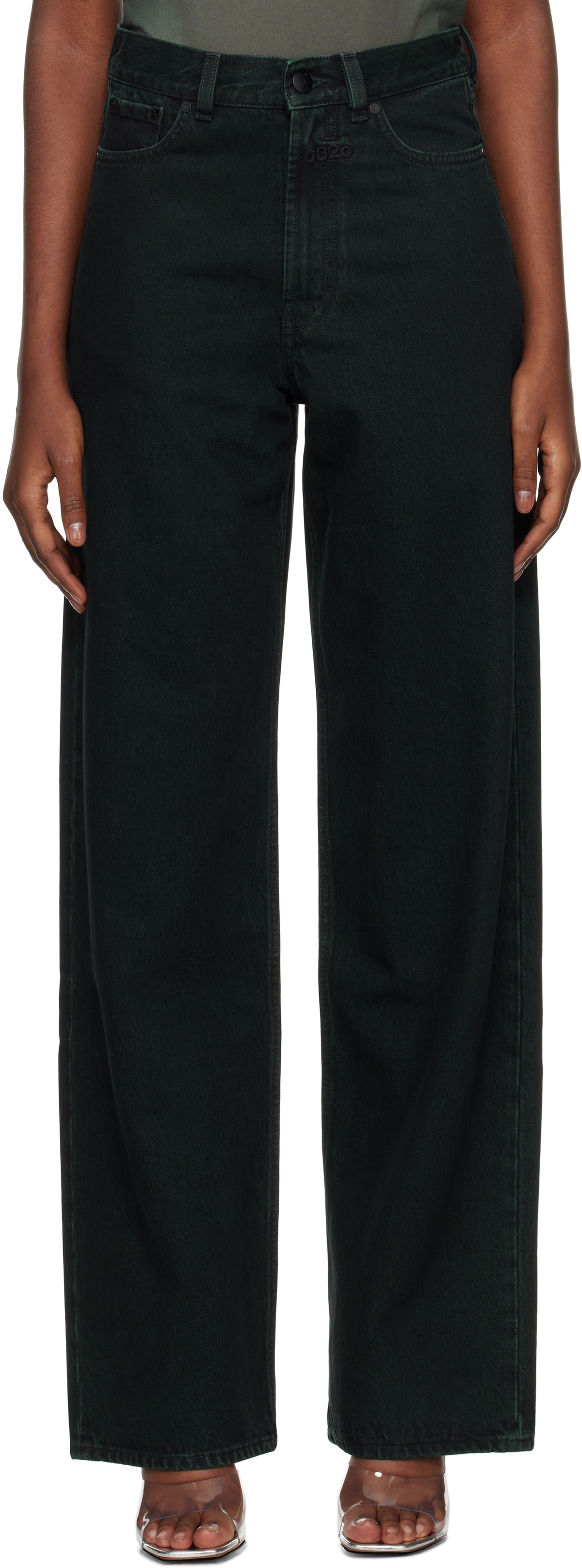 032c Green Goya Wide Leg Jeans