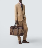 Brunello Cucinelli Leather-trimmed canvas duffel bag