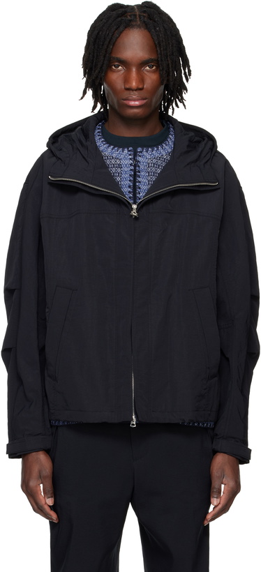 Photo: Solid Homme Black Grunge Hoodie Shell Parka Jacket