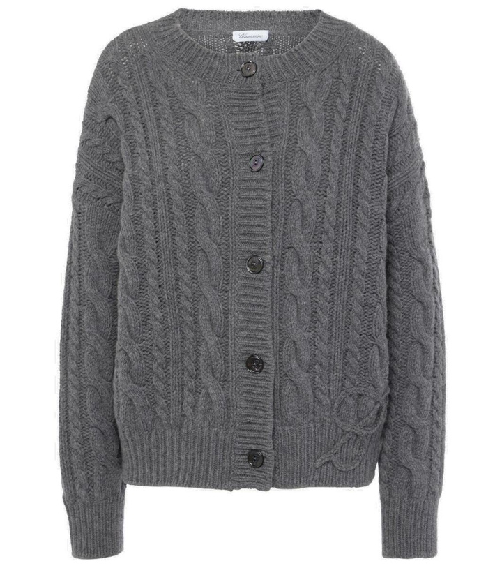 Photo: Blumarine Cable-knit wool and cashmere cardigan