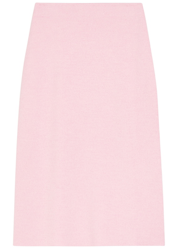 Photo: Khaite Patri Wool-blend Midi Skirt Light Pink