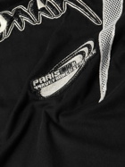 Balmain - Logo-Embroidered Mesh-Trimmed Cotton-Jersey T-Shirt - Black