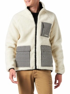 MC2 Saint Barth Man White Sherpa Jacket With Check Patch Pockets