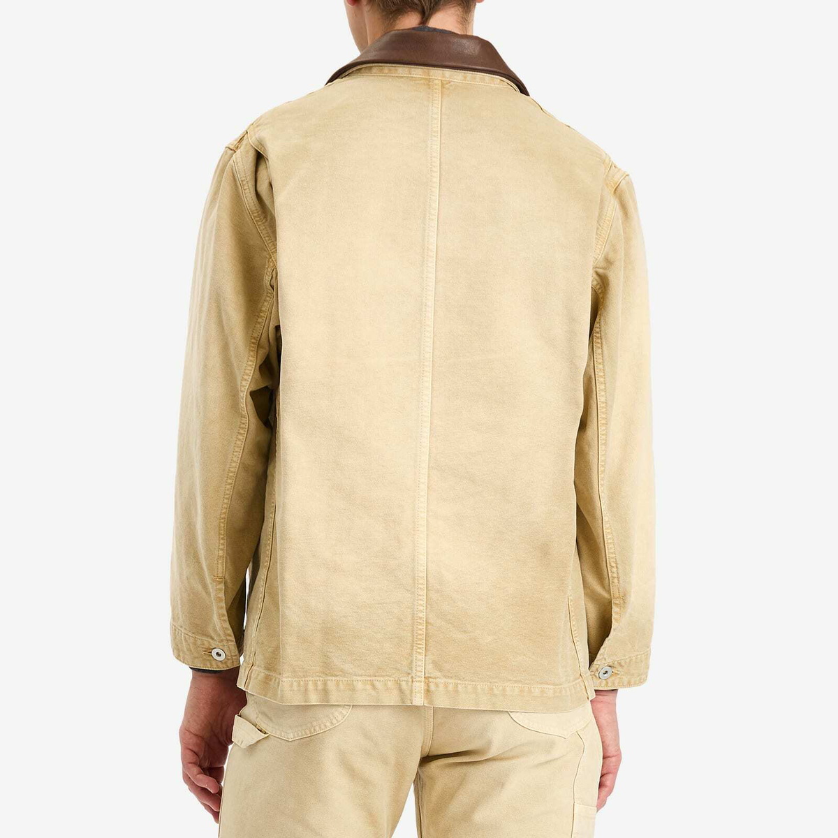 Auralee Men's Organic Cotton Duck Blouson in Light Beige Auralee