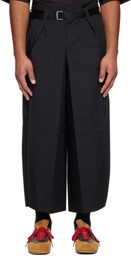 132 5. ISSEY MIYAKE Black Flat Square Trousers
