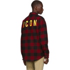 Dsquared2 Red and Black Check Military Shirt