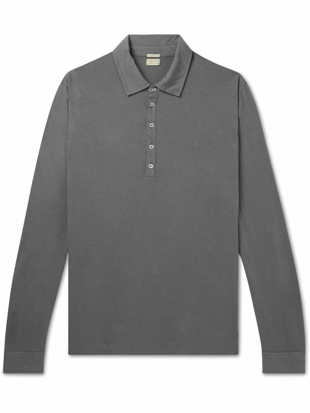 Photo: Massimo Alba - Cotton and Cashmere-Blend Polo Shirt - Gray