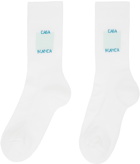 Casablanca White & Blue Casa Logo Socks